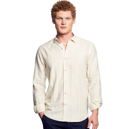 Royal Stitch Jacquard Button Down Shirt - Desert Sand Button Down Shirts Eight-X BEIGE S 