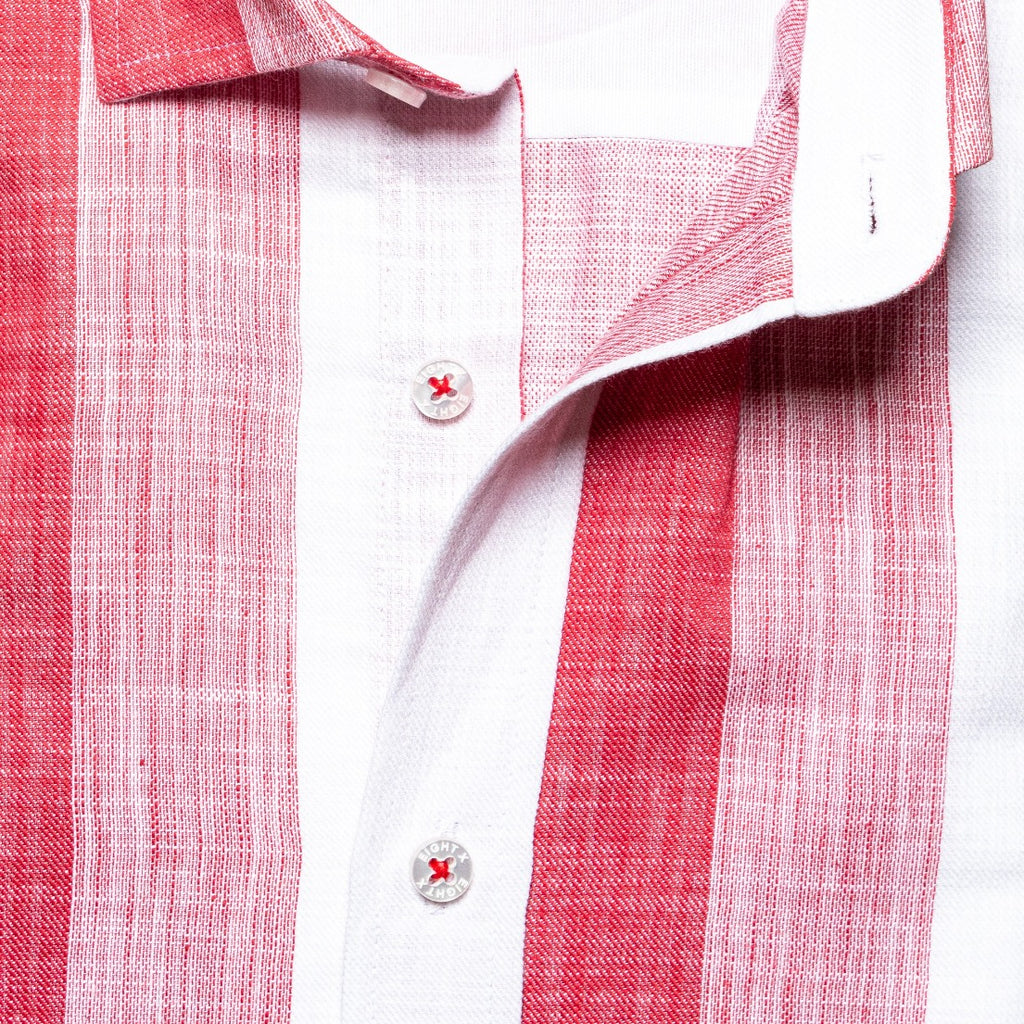 Naturally Striped Short Sleeve Button Down Shirt - Red Short Sleeve Button Down Eight-X   