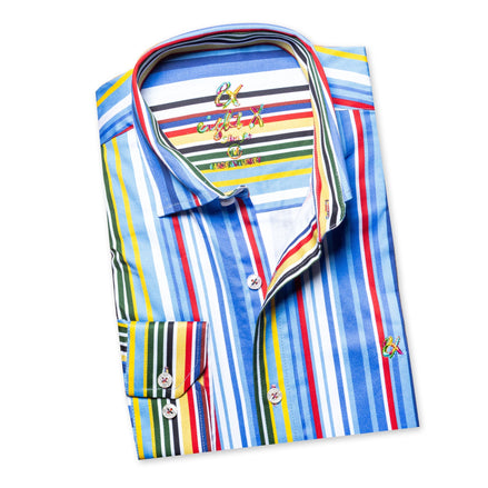 Super Processor Striped Button Down Shirt Long Sleeve Button Down Eight-X   