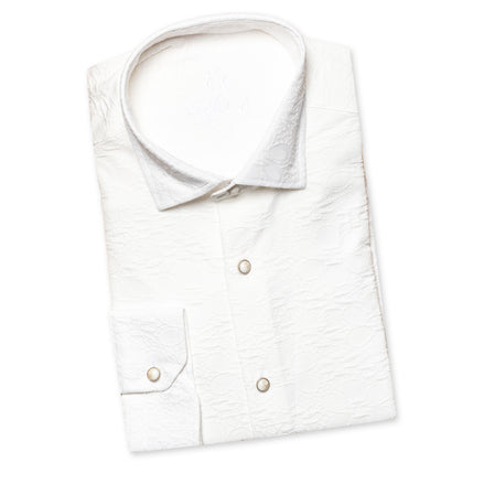 Floral Jacquard Special Edition Button Down Shirt - White Button Down Shirts Eight-X