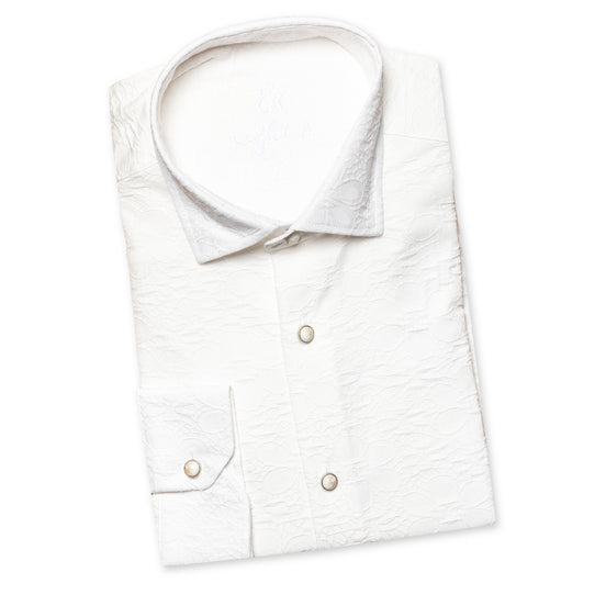 Floral Jacquard Special Edition Button Down Shirt - White Button Down Shirts Eight-X