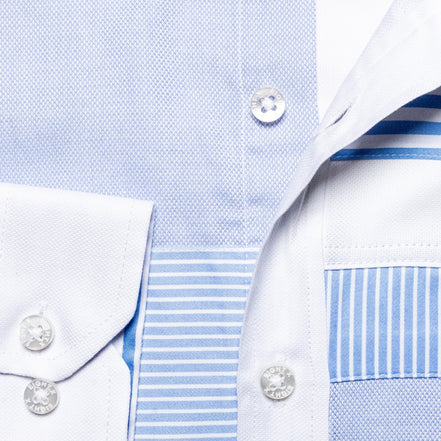 Hodge Podge Blues Button Down Shirt Long Sleeve Button Down Eight-X   