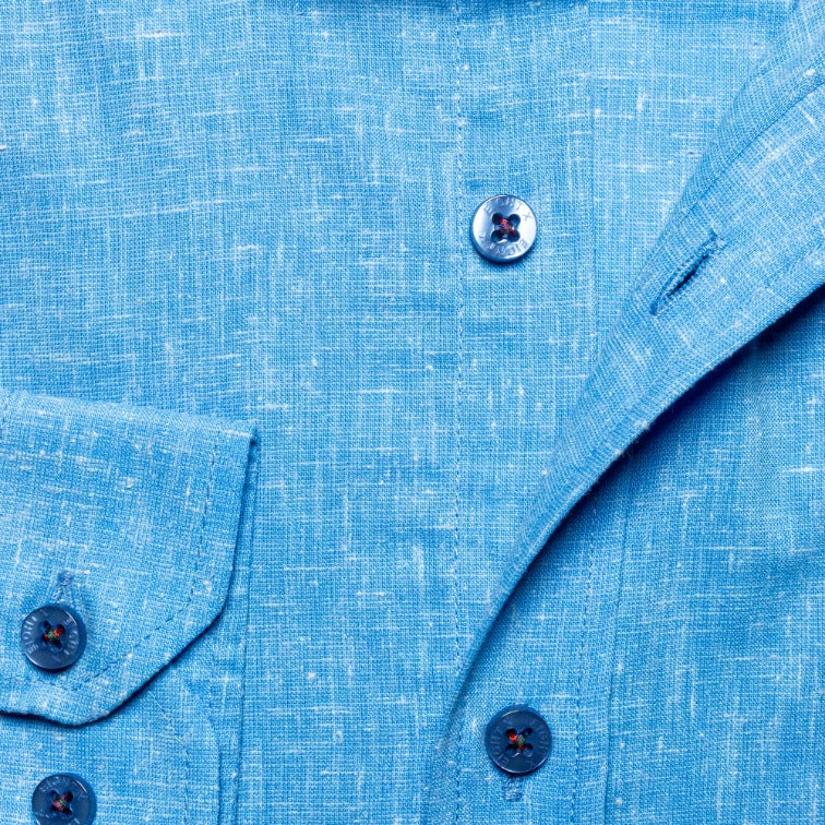 Bottle Shop Button Down Shirt - Blue Long Sleeve Button Down Eight-X   