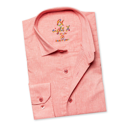 Bottle Shop Button Down Shirt - Salmon Long Sleeve Button Down Eight-X PINK S 