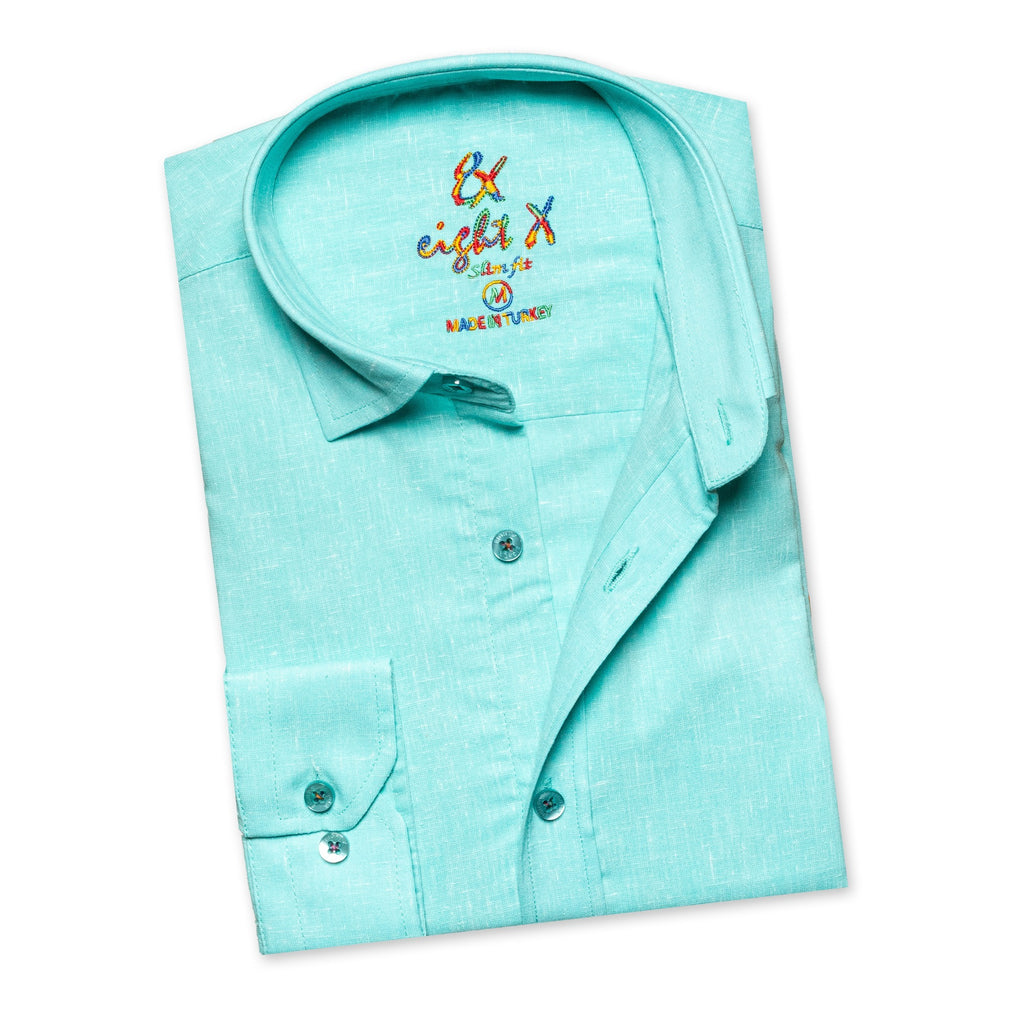 Bottle Shop Button Down Shirt - Green Long Sleeve Button Down Eight-X   