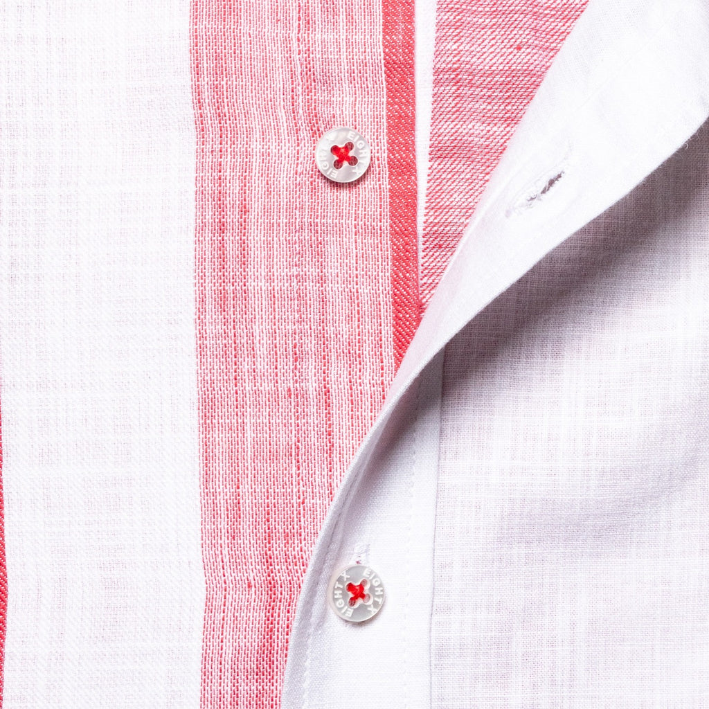 Naturally Striped Remix Short Sleeve Button Down Shirt - Red Short Sleeve Button Down Eight-X   