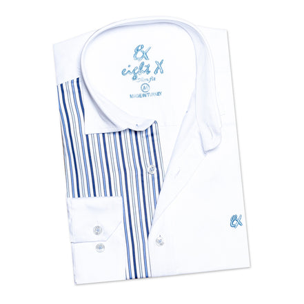 Quarter Striped Cotton Button Down Shirt  Eight-X   