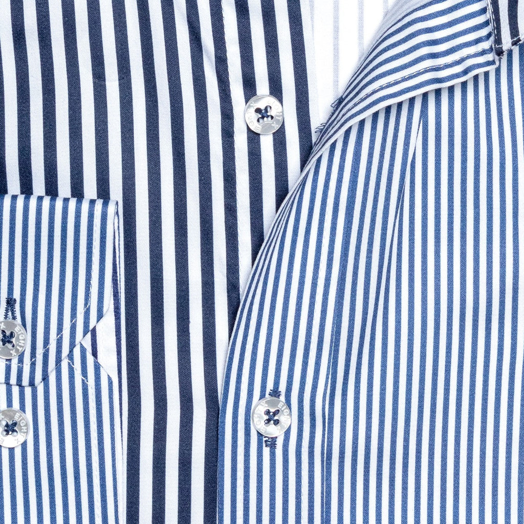 Double Striped Cotton Button Down Shirt  Eight-X   