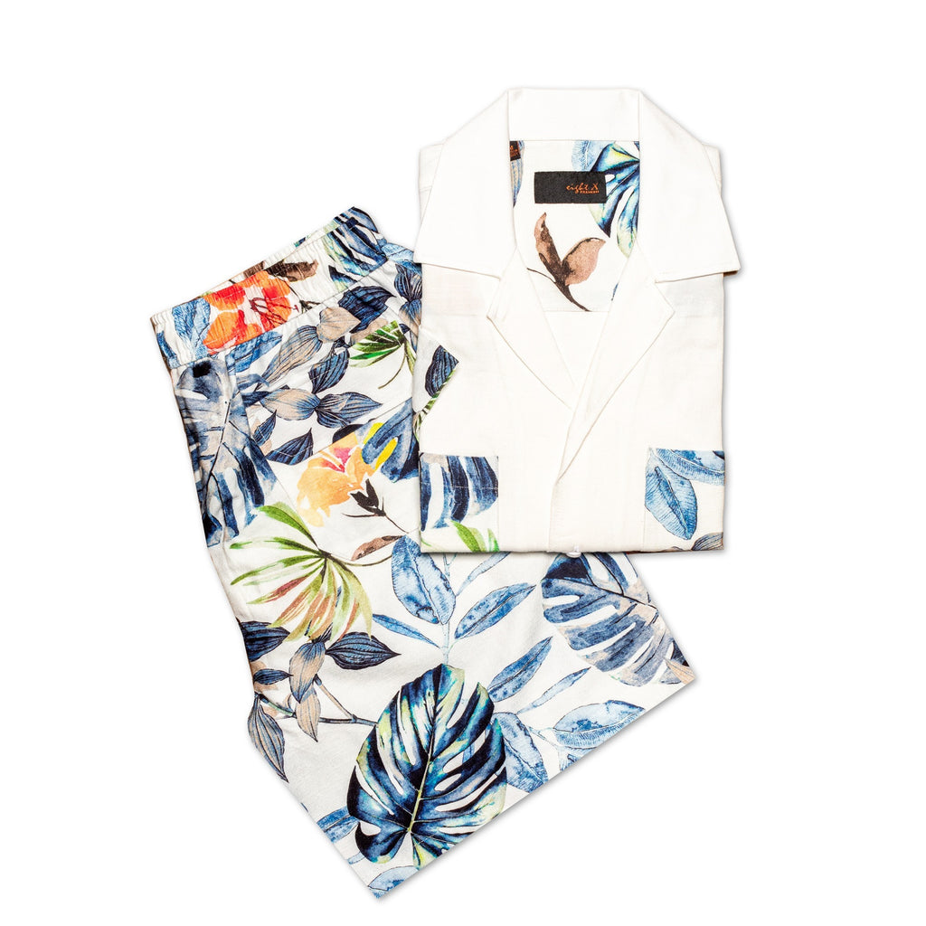 Paraíso Relaxed Fit Viscose Short Sleeve Shirt + Shorts Matching Set  Eight-X   