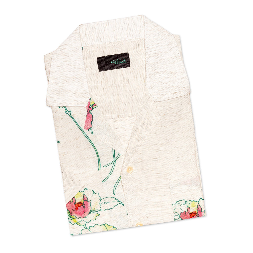 Pretty Petals Relaxed Fit Viscose Short Sleeve Shirt + Shorts Matching Set  Eight-X   