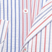 Multi Striped Seersucker Button Down Shirt - Dusk Sets Eight-X