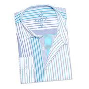 Multi Striped Seersucker Button Down Shirt - Ice Sets Eight-X