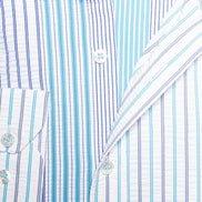Multi Striped Seersucker Button Down Shirt - Ice Sets Eight-X