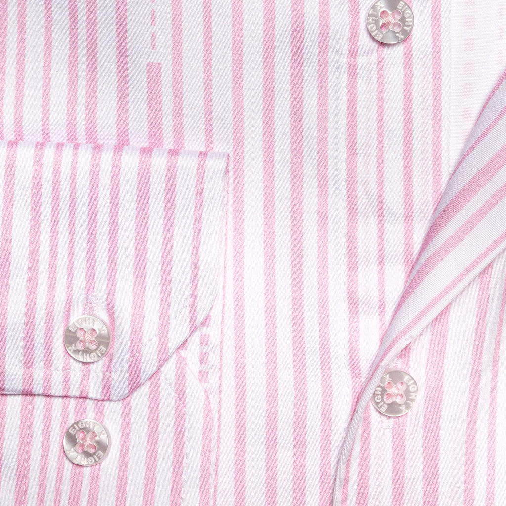 Types Of Stripes Button Down Shirt - Pink  Eight-X   