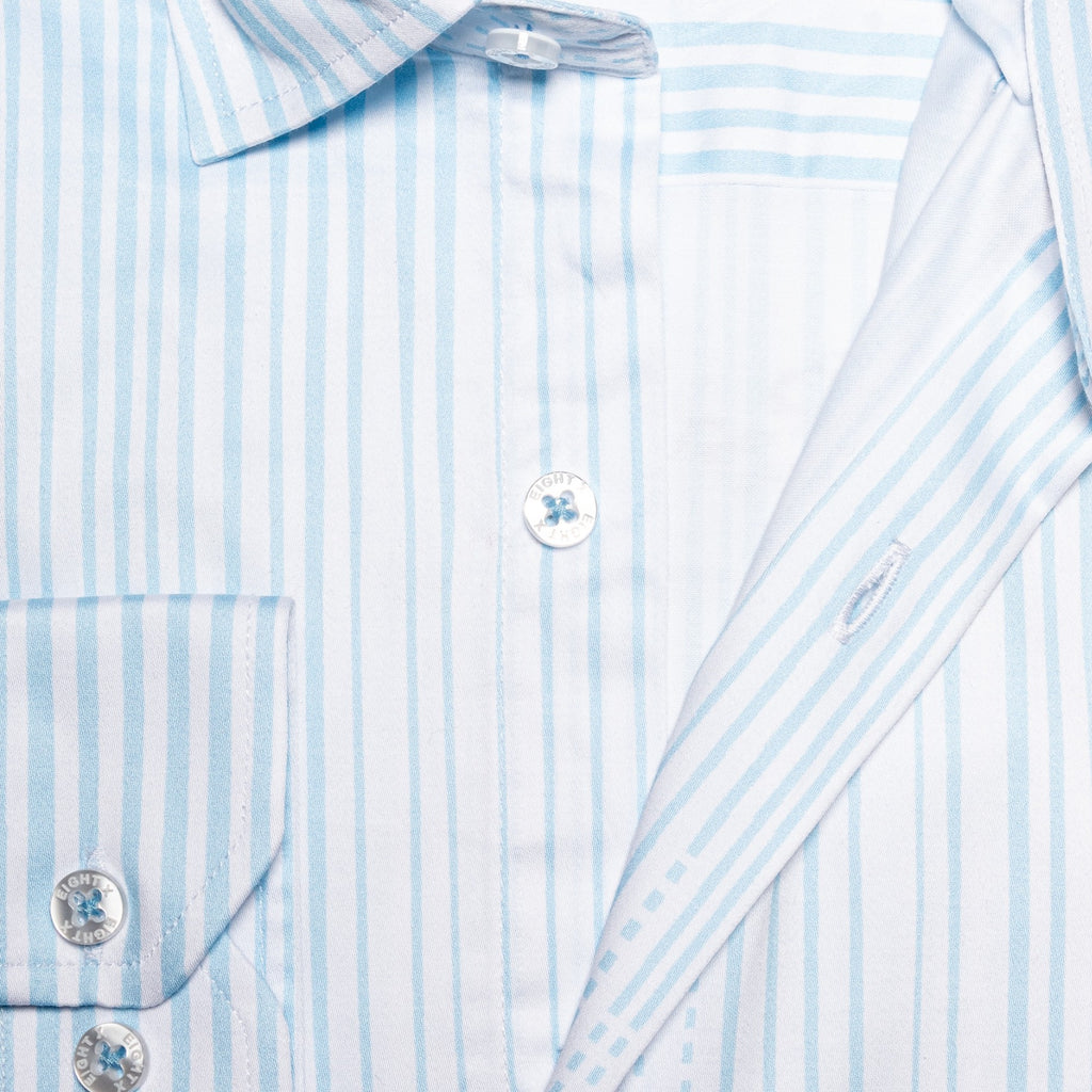 Types Of Stripes Button Down Shirt - Blue  Eight-X   