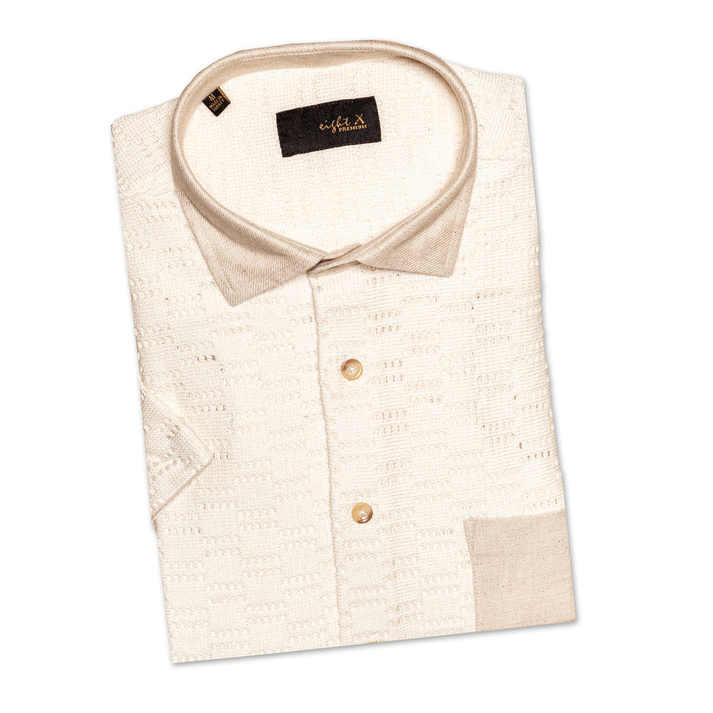Soft Sand Short Sleeve Shirt + Shorts Matching Set  Eight-X   
