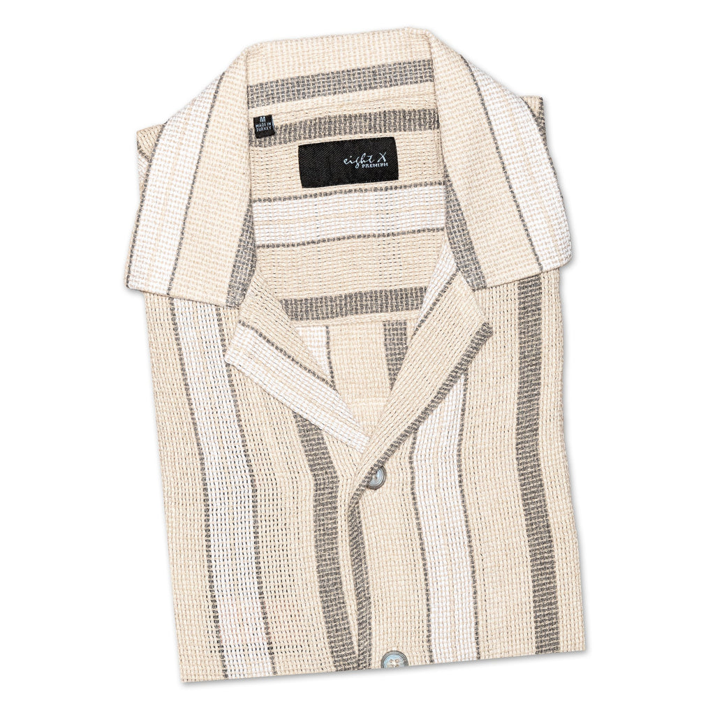 The Villa Relaxed Fit Short Sleeve Shirt -  Warm Sand  Eight-X   