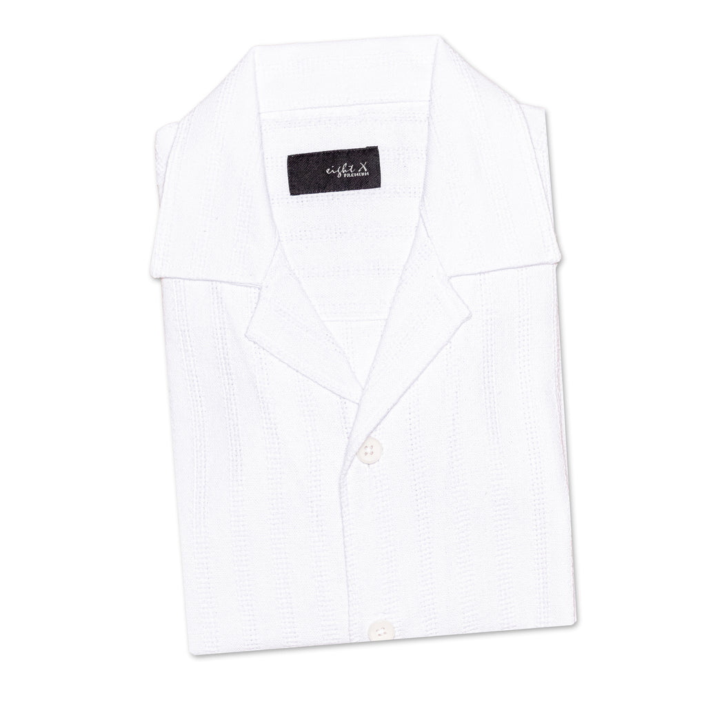 Summer Breeze Relaxed Fit Short Sleeve Shirt - White  Eight-X   