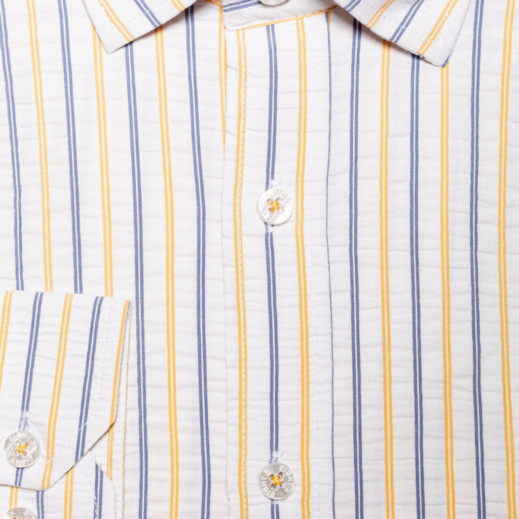 Striped Seersucker Button Down Shirt - Sunrise  Eight-X   