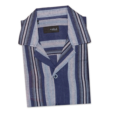 The Villa Relaxed Fit Short Sleeve Shirt -  Blue Lagoon  Eight-X   