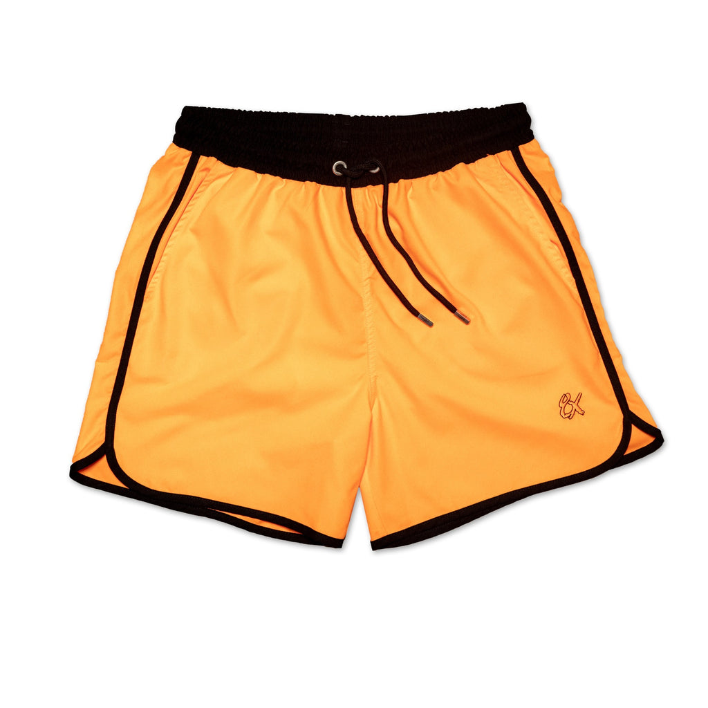 Men's Vintage Cut Orange Swim Trunks With Black Trim  Eight-X ORANGE S 