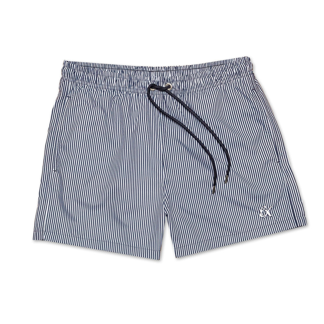 Men's Striped Slim Fit Swim Trunks - Navy  Eight-X NAVY S