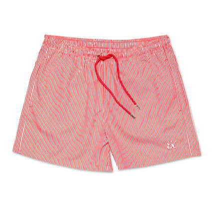 Men's Striped Slim Fit Swim Trunks - Red  Eight-X RED S