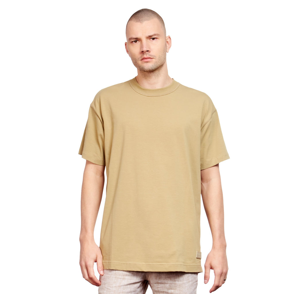 Oversized Crew Neck T-Shirt - Beige  Eight-X BEIGE S 