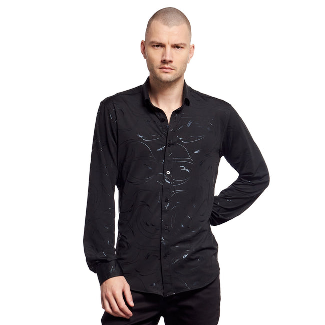 Traces Button Down Shirt Button Down Shirts Eight-X BLACK S