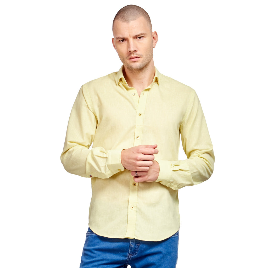 Bottle Shop Button Down Shirt - Yellow Long Sleeve Button Down Eight-X YELLOW S 