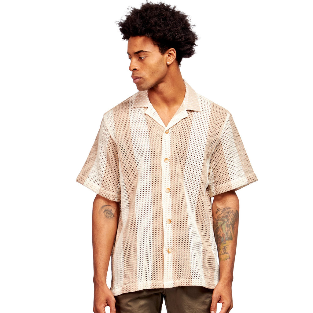 Do Not Disturb Relaxed Fit Short Sleeve Shirt - Sand Short Sleeve Shirts Eight-X BROWN S 
