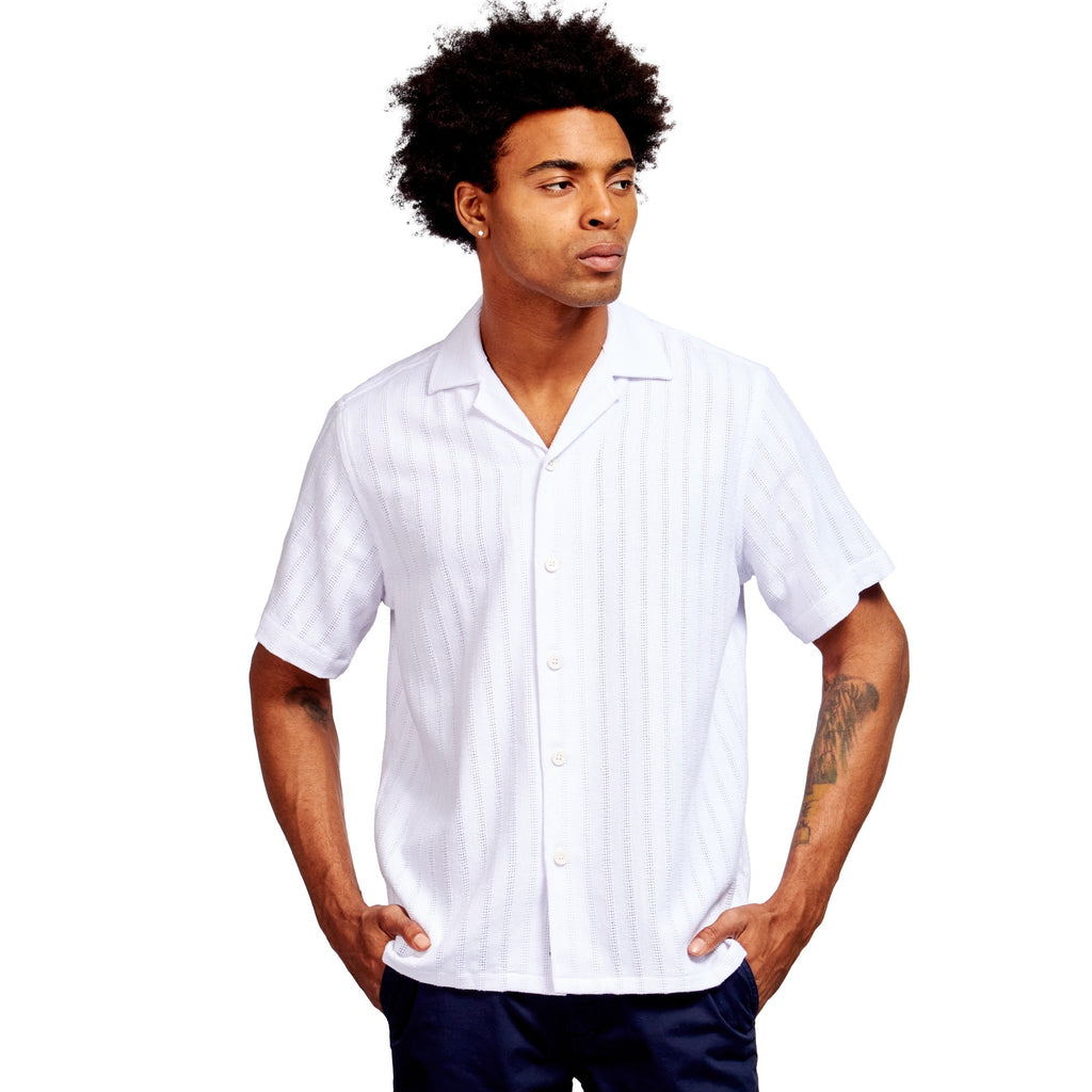 Summer Breeze Relaxed Fit Short Sleeve Shirt - White  Eight-X WHITE S 