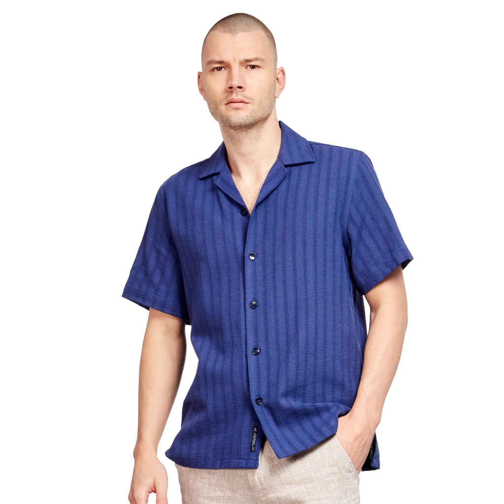 Summer Breeze Relaxed Fit Short Sleeve Shirt - Navy  Eight-X NAVY S 