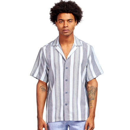 The Villa Relaxed Fit Short Sleeve Shirt -  Cloudy Sky  Eight-X LIGHT BLUE S 