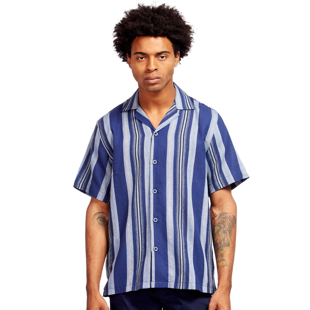 The Villa Relaxed Fit Short Sleeve Shirt -  Blue Lagoon  Eight-X NAVY S 