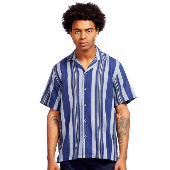 The Villa Relaxed Fit Short Sleeve Shirt -  Blue Lagoon  Eight-X NAVY S 