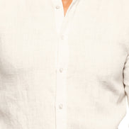 Linen Button Down Shirt - Off-White Button Down Shirts Eight-X