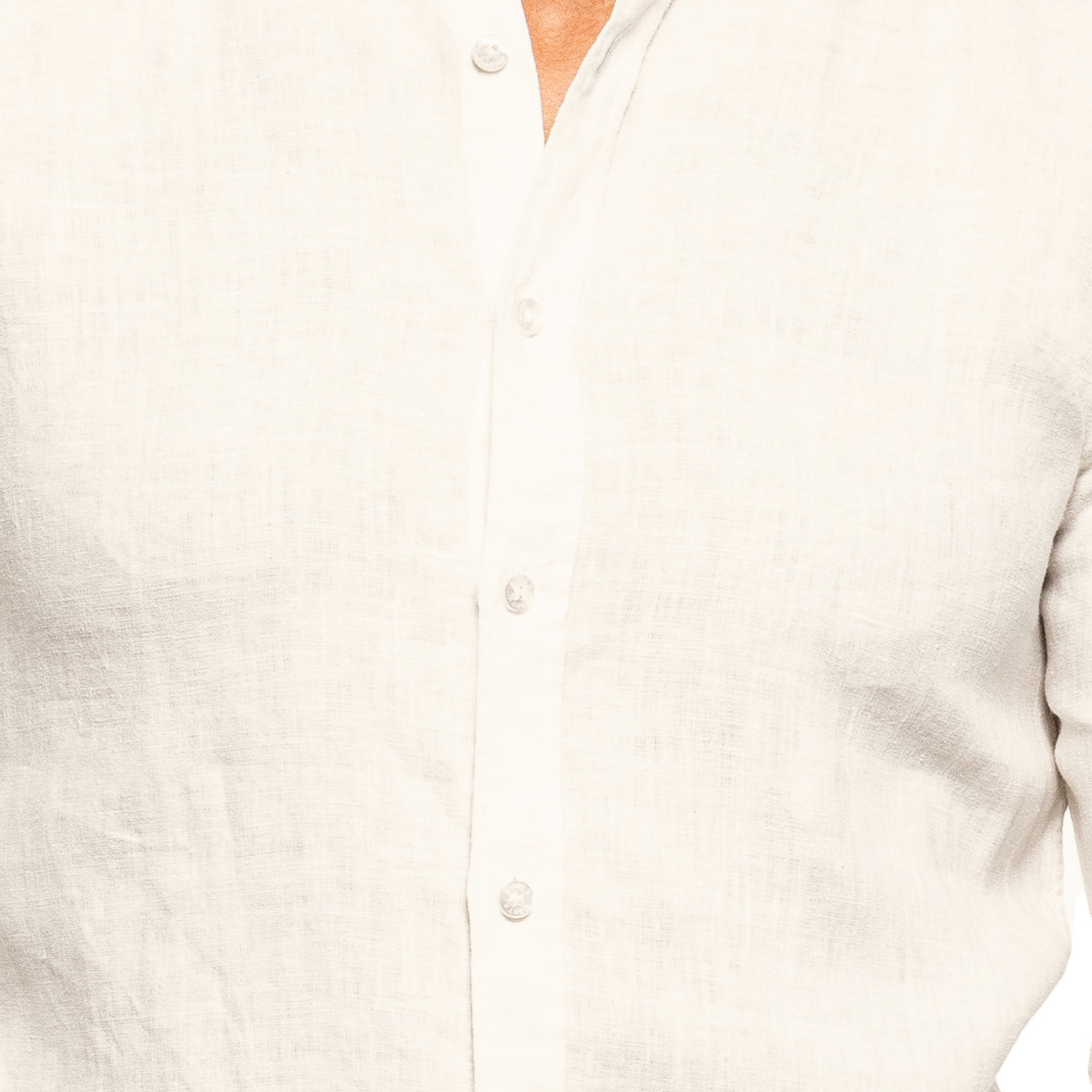 Linen Button Down Shirt - Off-White Button Down Shirts Eight-X