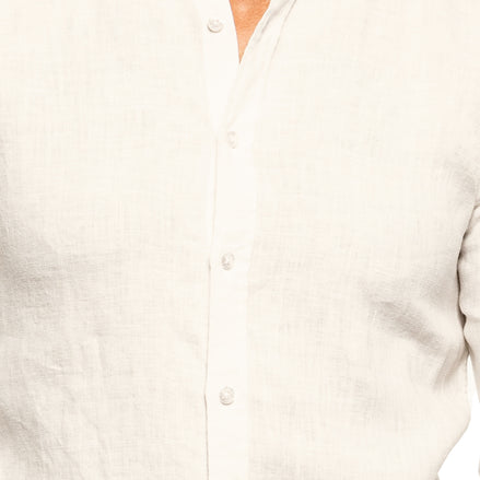Linen Button Down Shirt - Off-White Button Down Shirts Eight-X