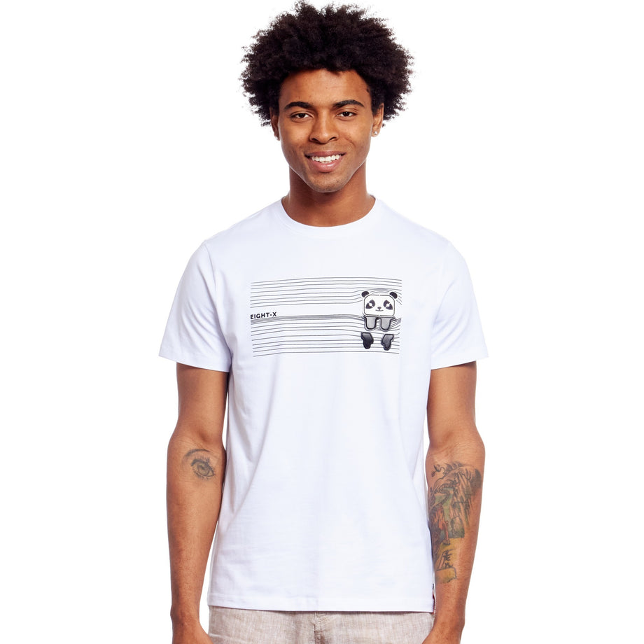 Peek-A-Boo Panda Graphic T-Shirt - White – Eight-X