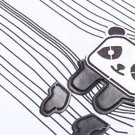 Peek-A-Boo Panda Graphic T-Shirt - White  Eight-X   