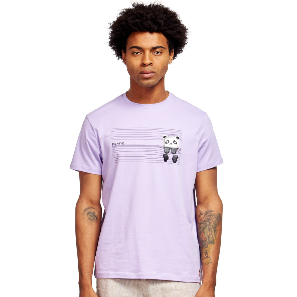 Peek-A-Boo Panda Graphic T-Shirt - Purple T-Shirts Eight-X   