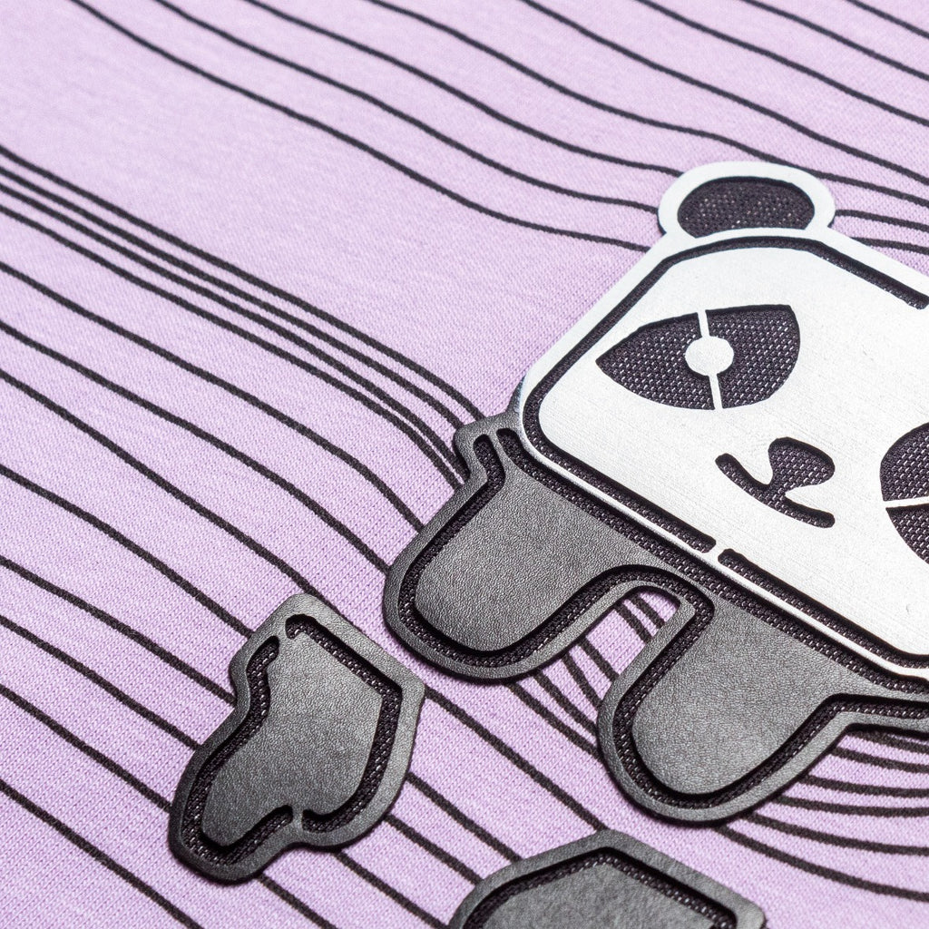 Peek-A-Boo Panda Graphic T-Shirt - Purple T-Shirts Eight-X   