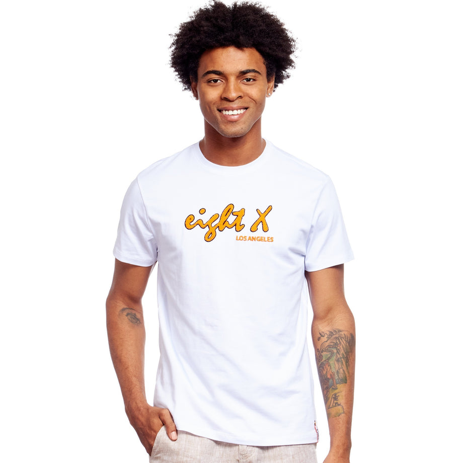 Chenille Logo Patch 3D Graphic T-Shirt - White – Eight-X