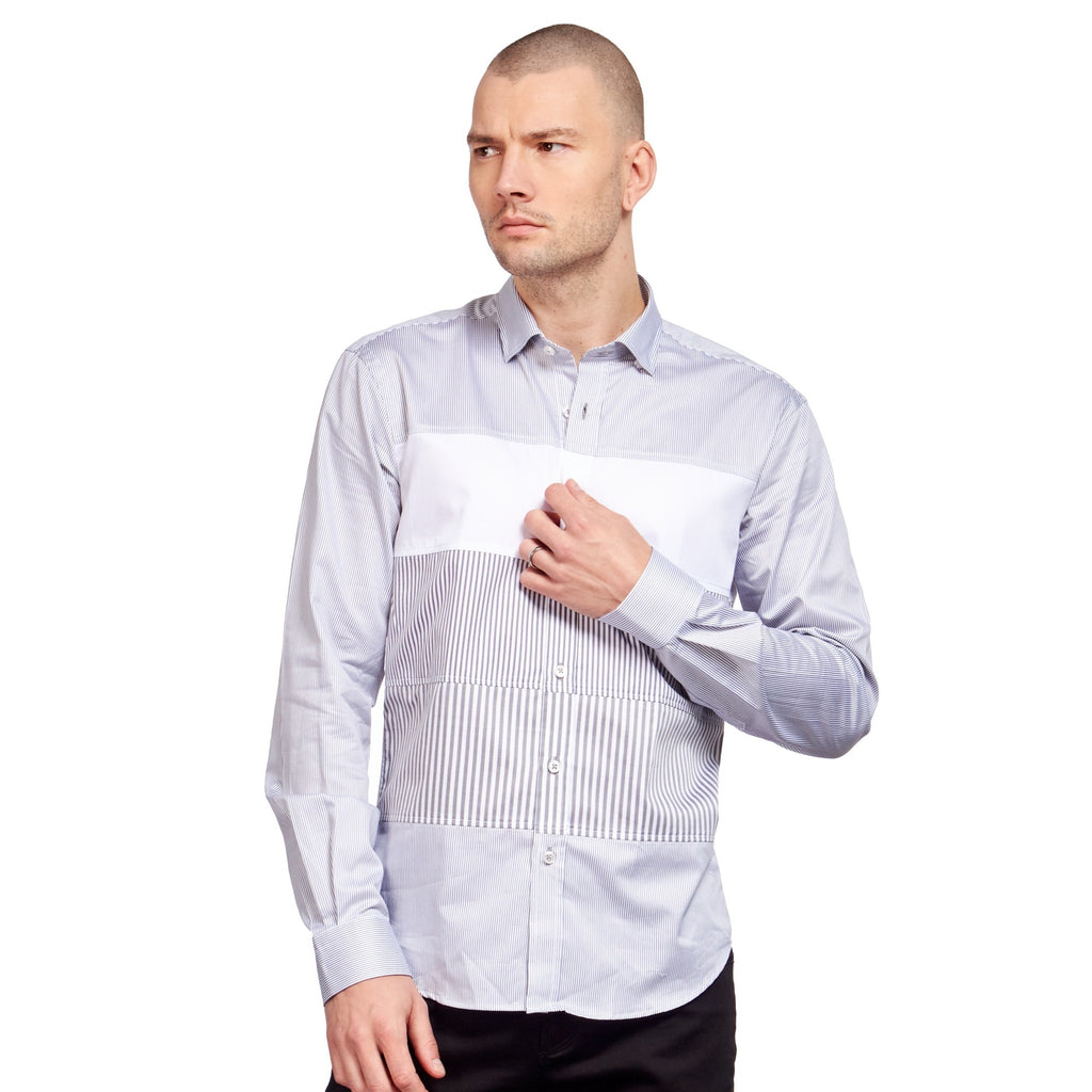 How Many Stripes Button Down Shirt - Grey Button Down Shirts Eight-X GREY S 