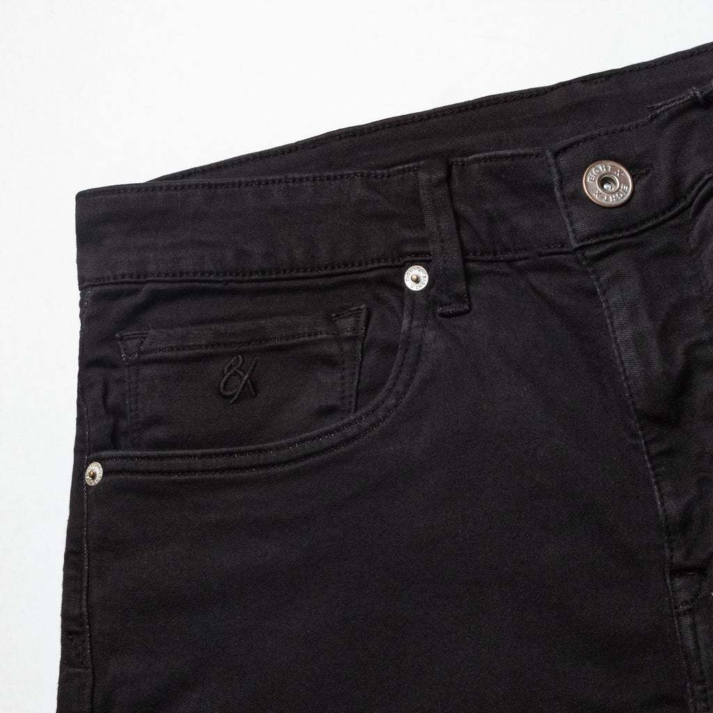 Soft Stretch Slim Fit Jeans - Black Jeans Eight-X   