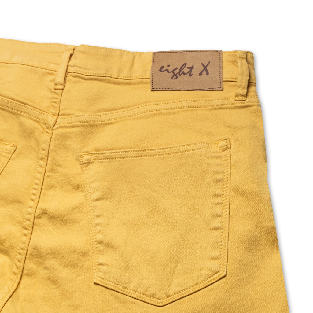 Soft Stretch Slim Fit Jeans - Portica Yellow Jeans Eight-X   