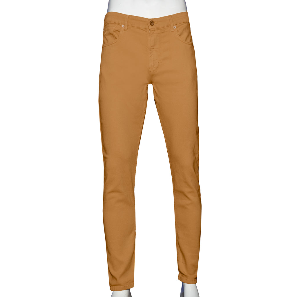 Soft Stretch Slim Fit Jeans - Burnt Orange Jeans Eight-X   