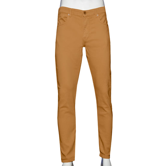 Soft Stretch Slim Fit Jeans - Burnt Orange Jeans Eight-X   