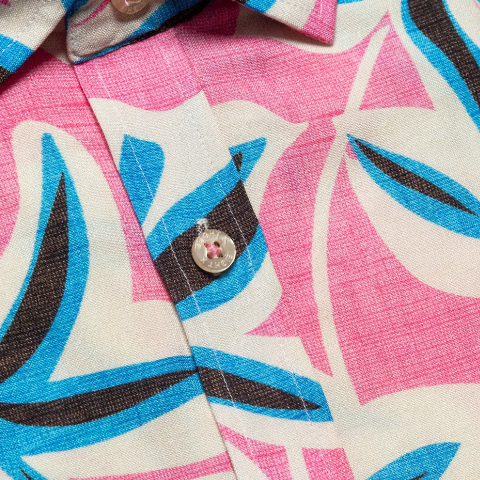 Tropical Short Sleeve Shirt - Pink Blue Short Sleeve Eight-X   